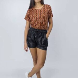 Shorts de Couro