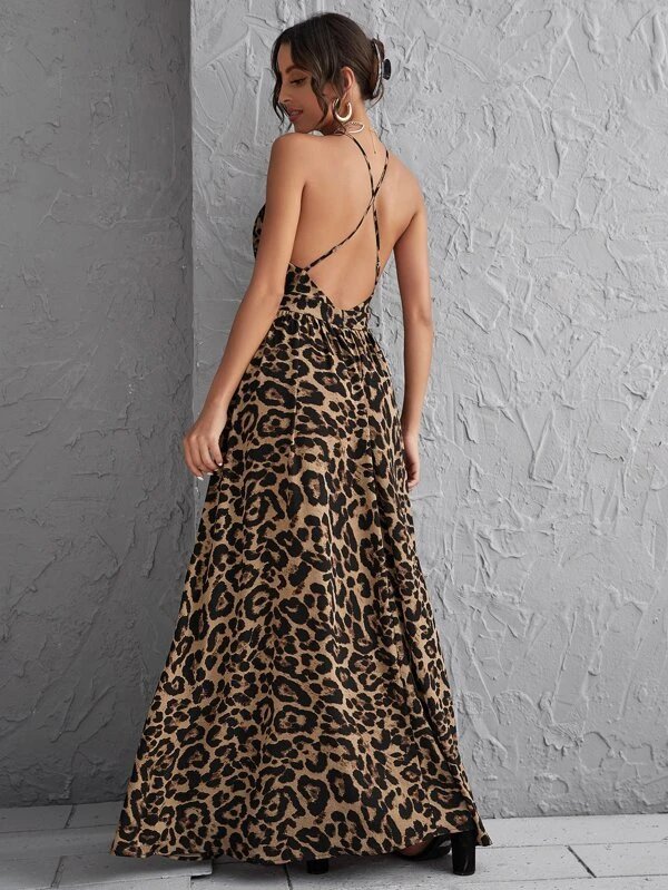 Vestido Longo Com Estampa de Onça - Imagem 2