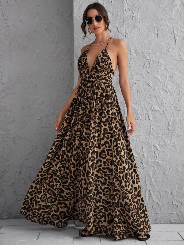 Vestido Longo Com Estampa de Onça - Imagem 4