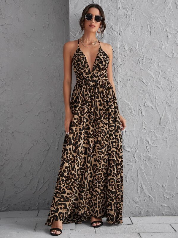 Vestido Longo Com Estampa de Onça - Imagem 3